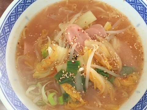 フライドオニオン入り☆白菜と魚肉の味噌ラーメン！